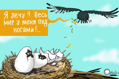 Авторский рисунок Павла Ямба Забрали птенчика из гнезда