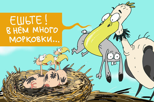 В кролике много морковки
