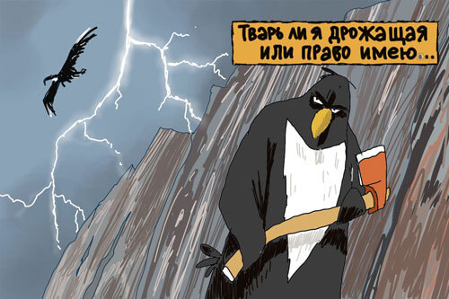 Птица с топором похожая на человека