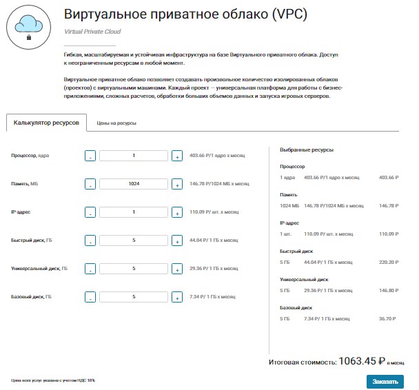 Виртуальное приватное облако